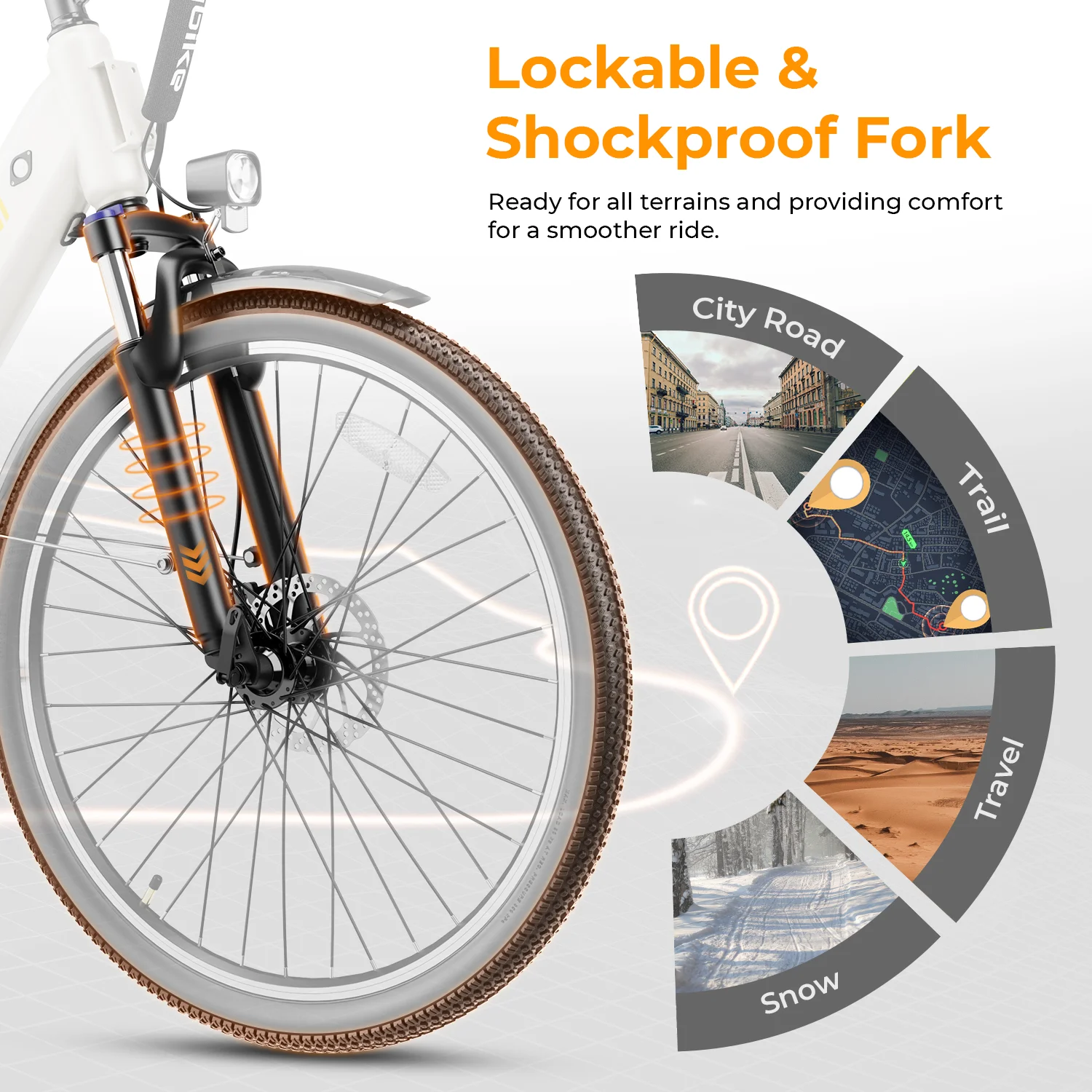 Heybike Cityscape 2.0 26in Electric Bike, 500W, 36V 13Ah