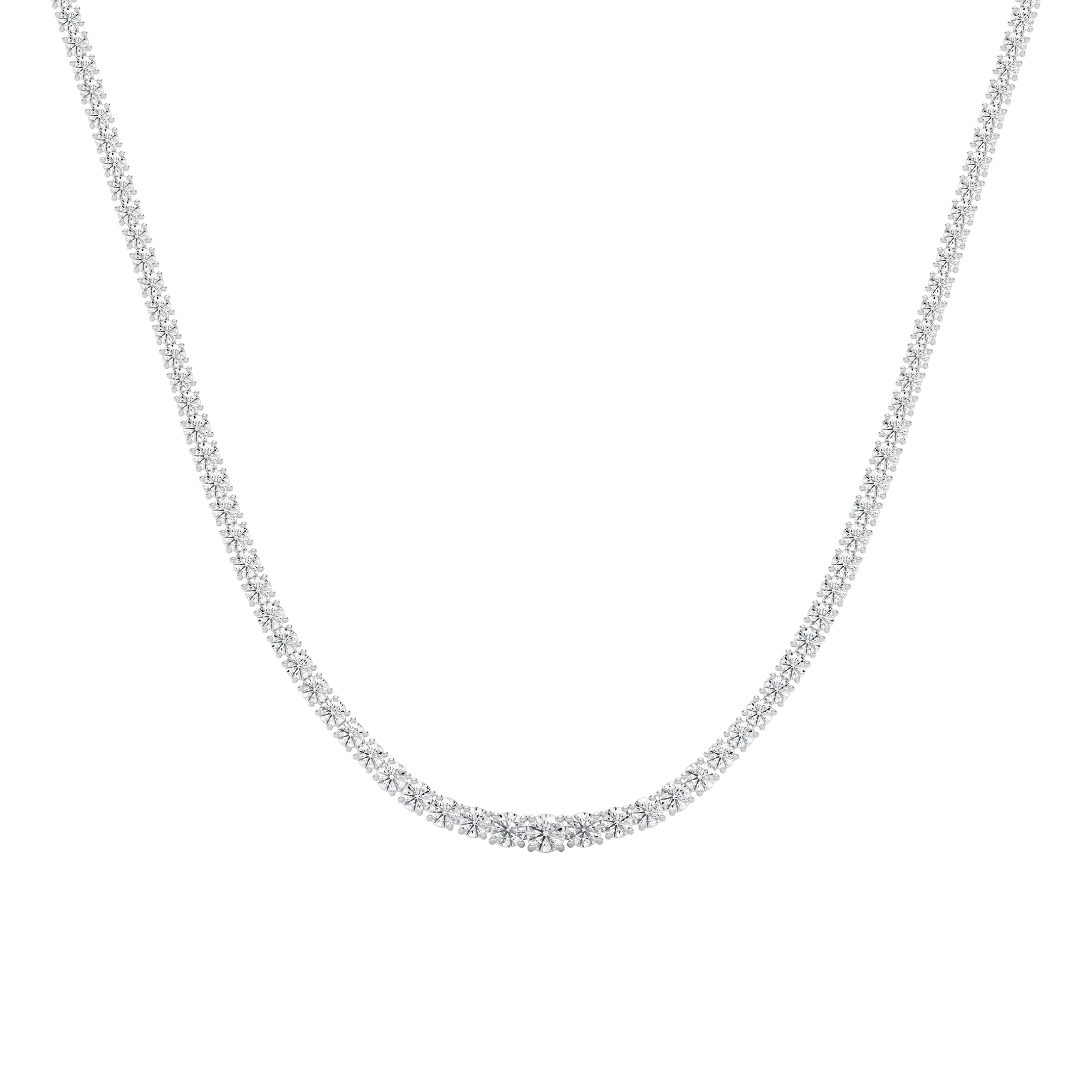18 ¾ ctw Round Lab Grown Diamond Riviera Tennis Necklace - 18 Inches - Signature Collection