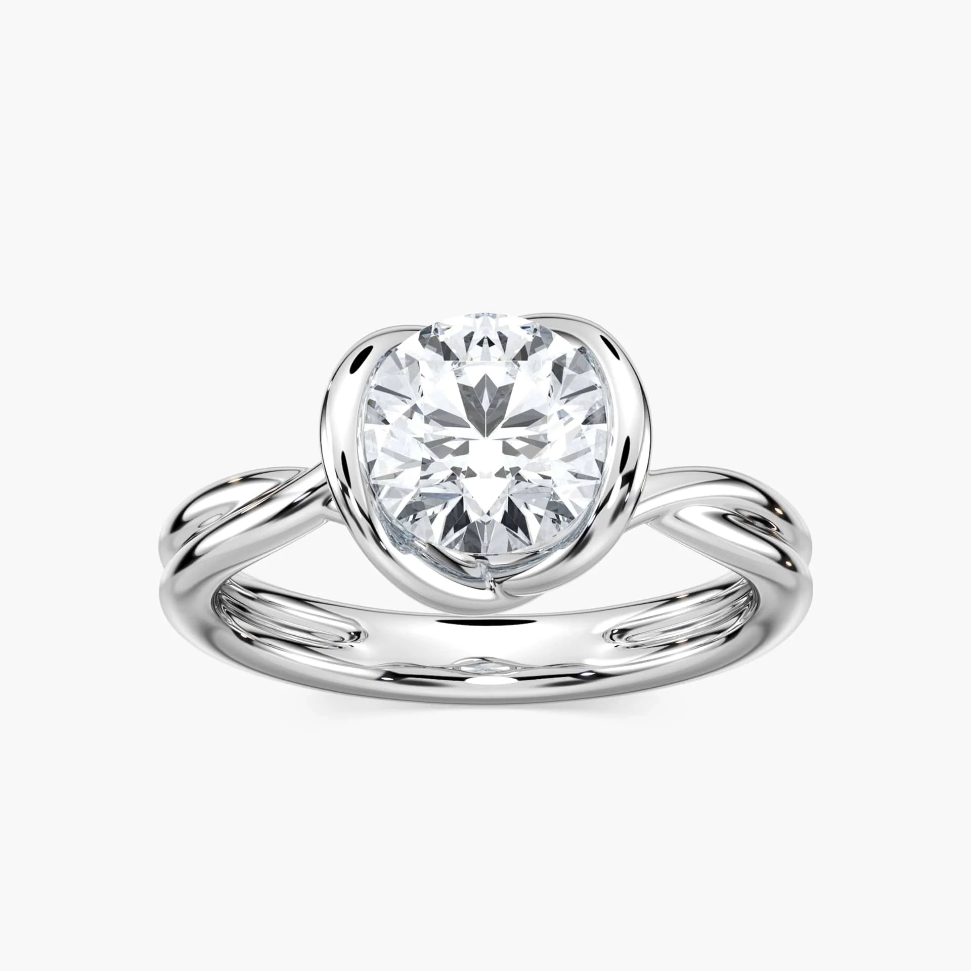 Mia Round Lab Grown Diamond Modern Solitaire Engagement Ring