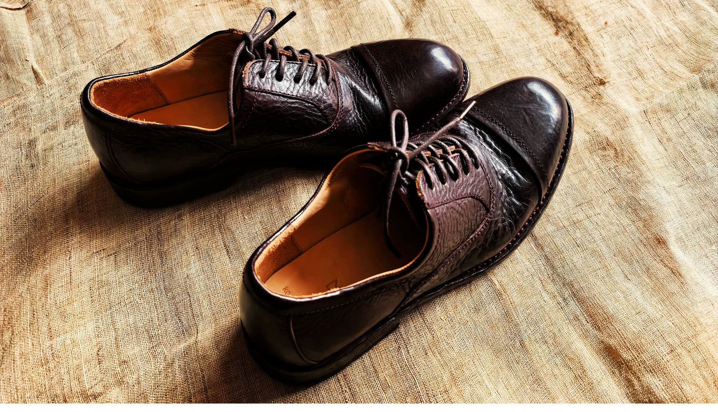 Goodyear hand-sewn lace-up leather shoes