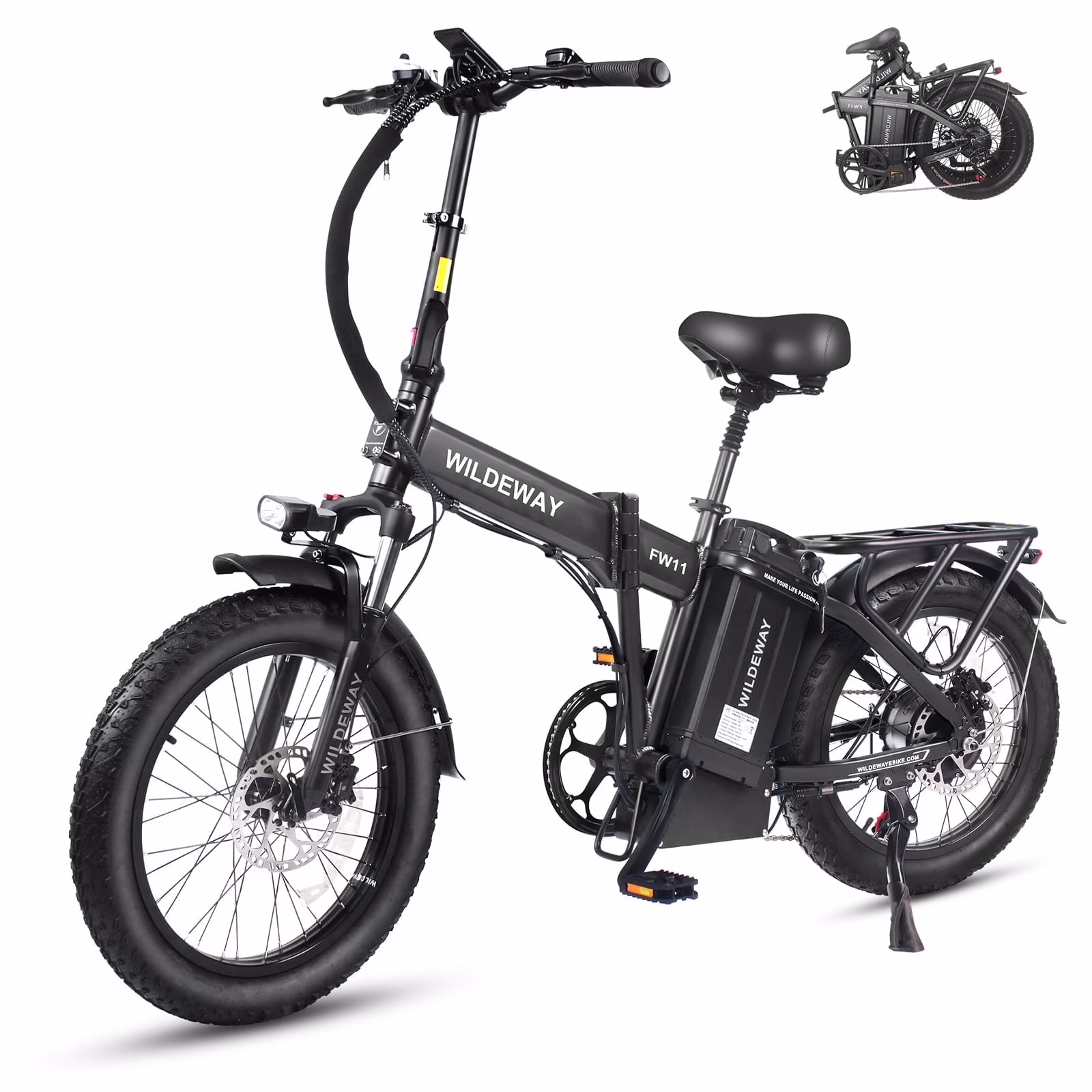 Wildeway 20in Folding Electric Bike, 750W, 48V 32Ah, Hydraulic Brakes