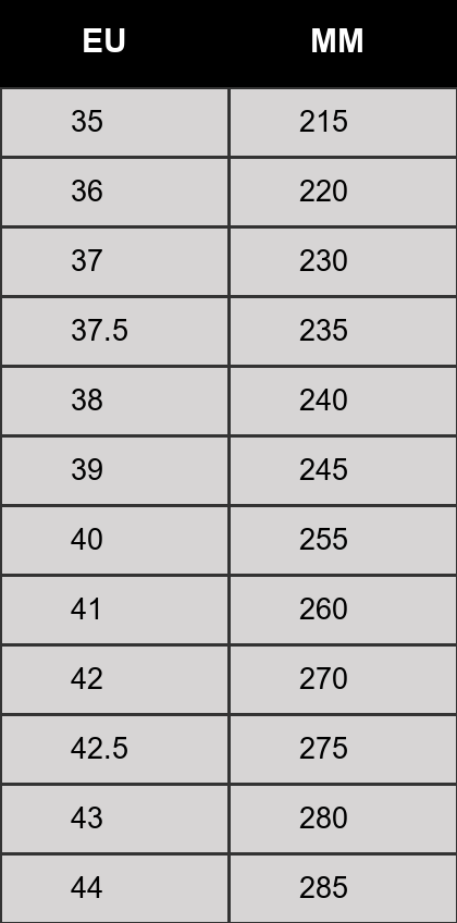 Converse All Star Size Guide