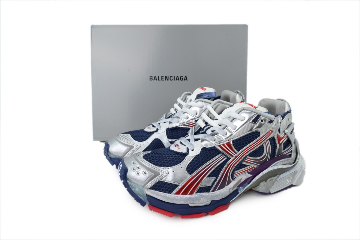 Balenciaga Runner Gradient Sneaker Navy Red Grey 772774 WRUNG 4610