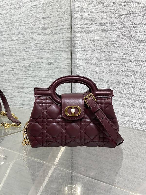 Dior Cannage Mini Handbag Burgundy