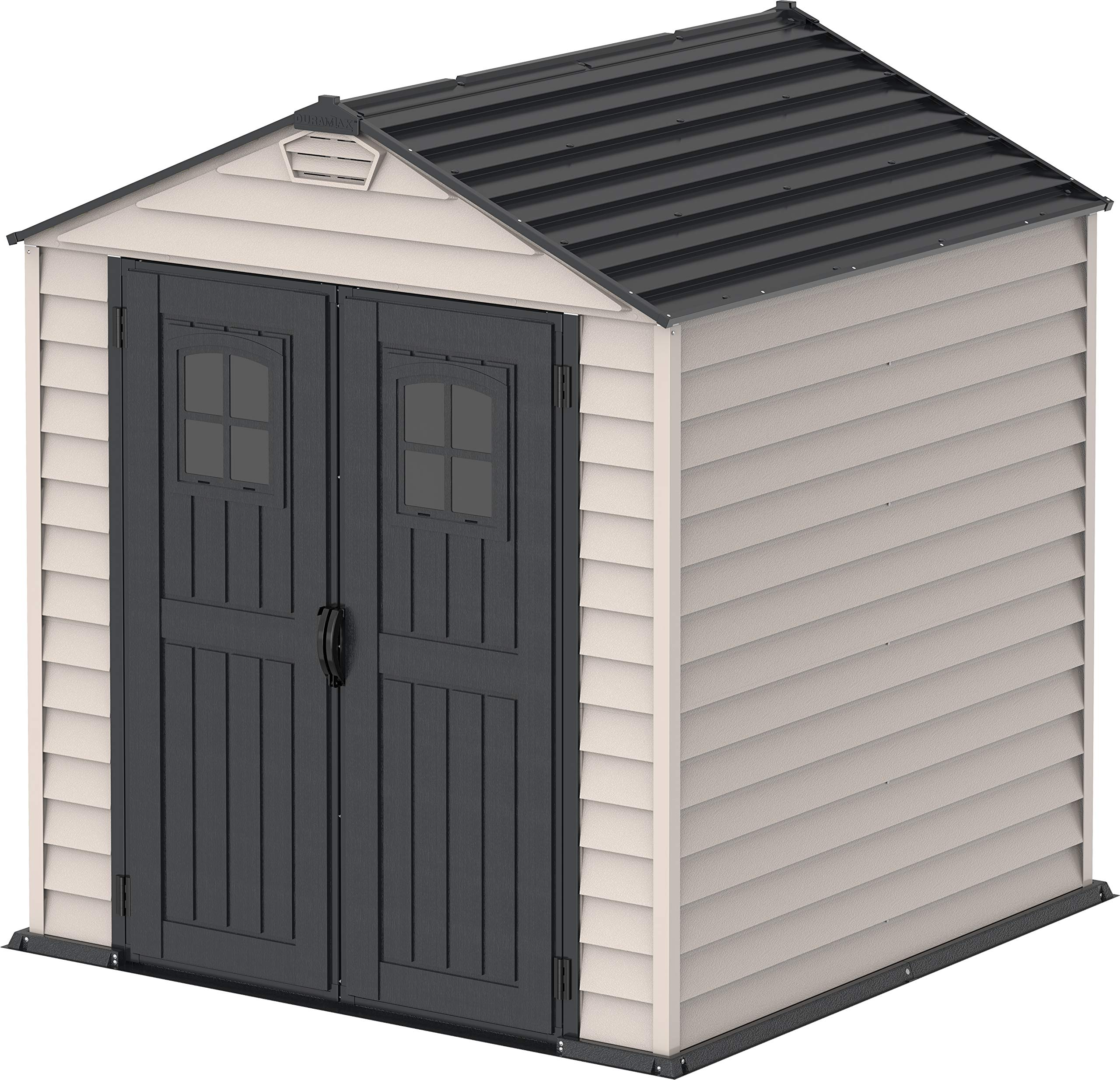 7x7 PLUS Plastic Garden Shed with Heavy-Duty Plastic Floor &