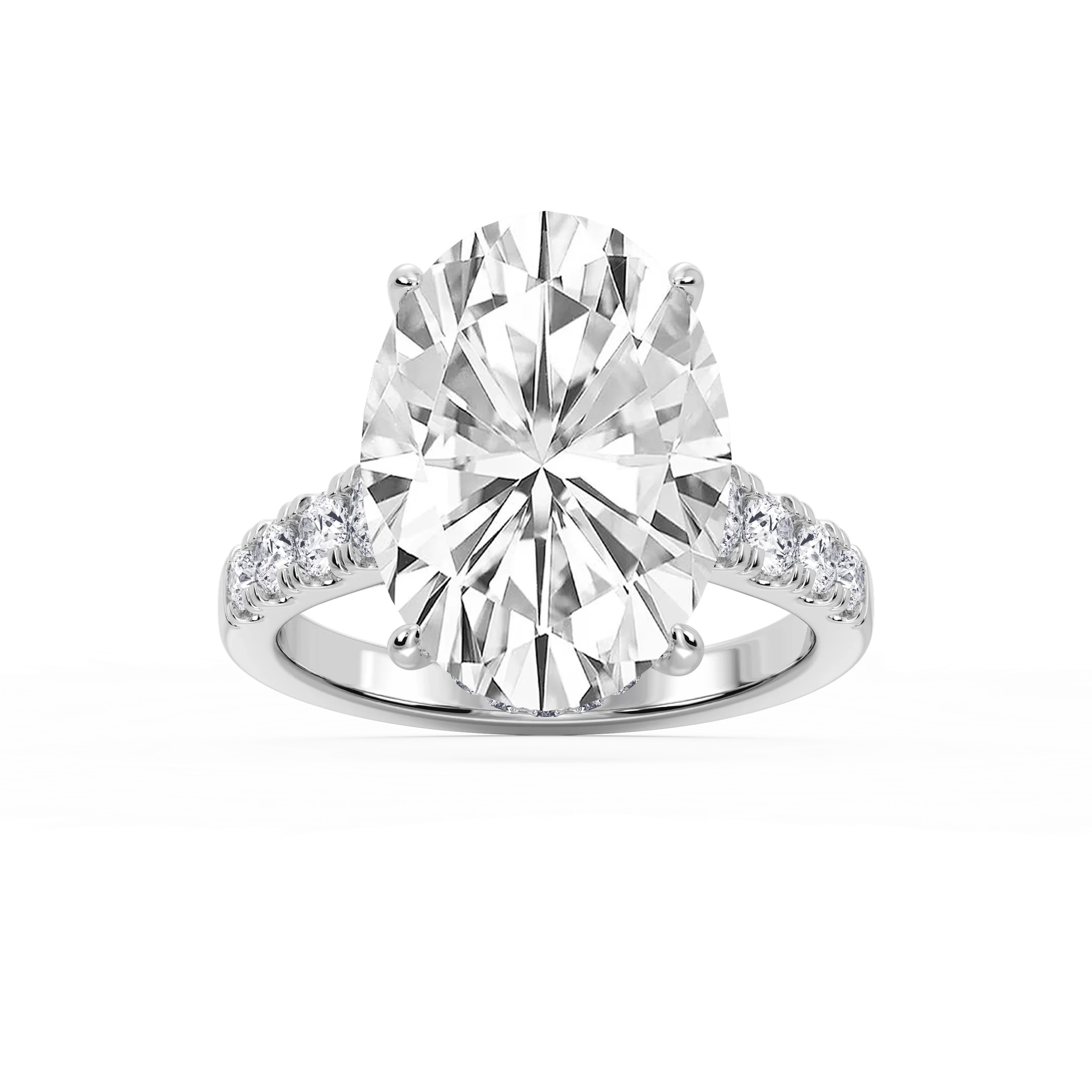 Hayley 10 ⁷⁄₈ ctw Oval Lab Grown Diamond Pave Hidden Halo Engagement Ring - Signature Collection