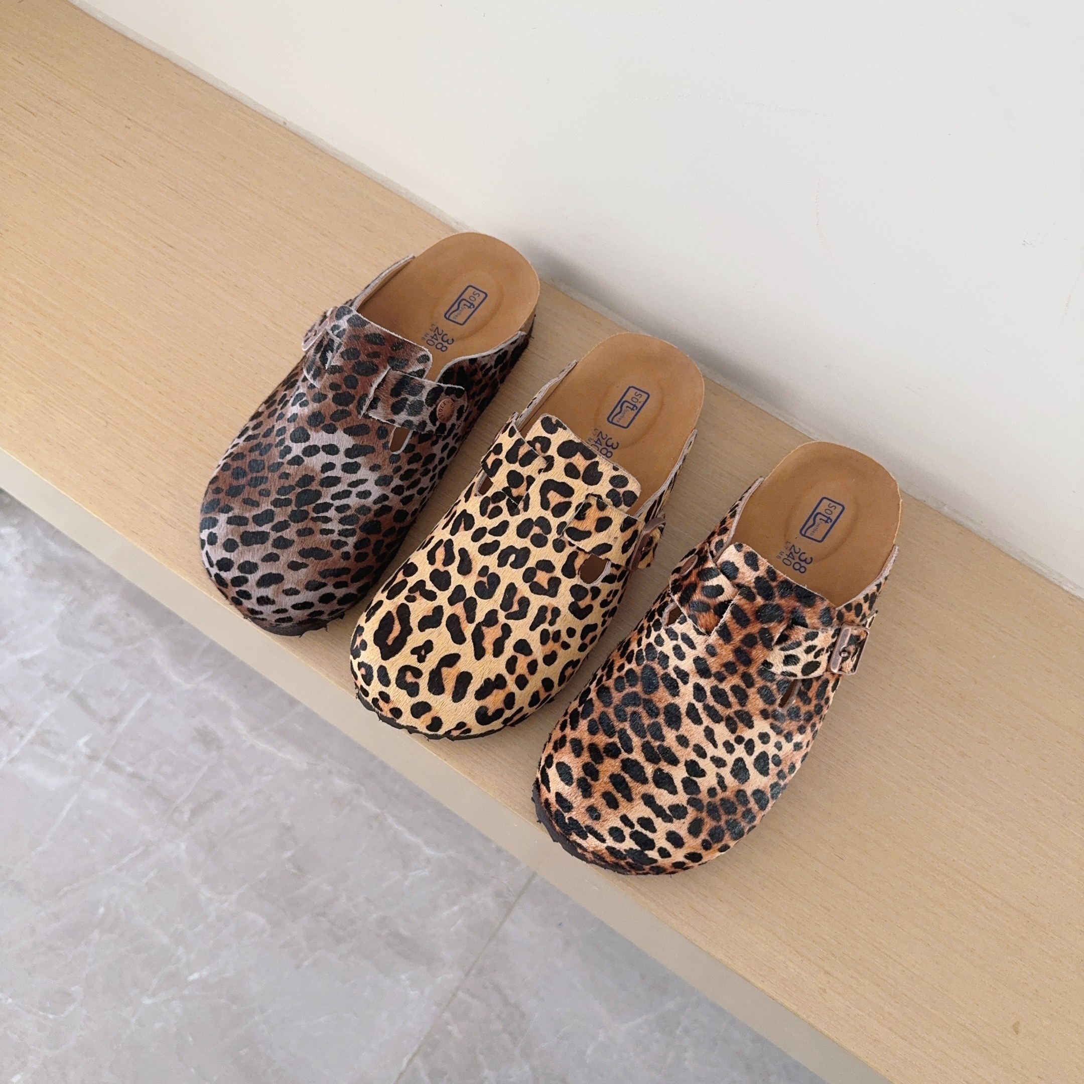 Leopard Print Birken-Style Clogs