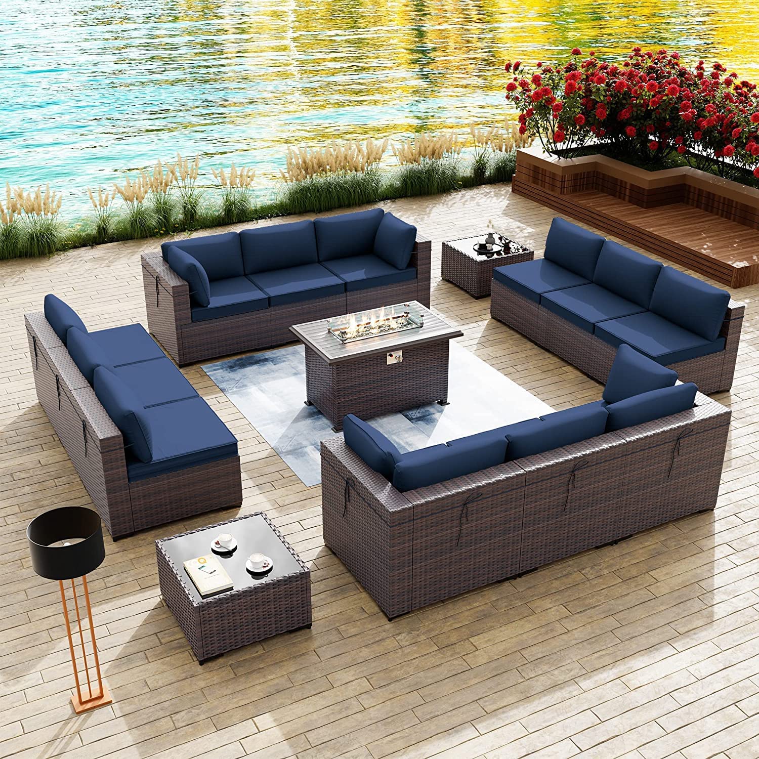 15 Pcs Patio Furniture Set with 43