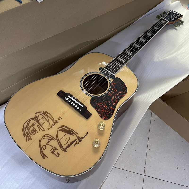 Top Arrival 42#John Lennon Signature Model Acoustic Electric Guitar Solid Spruce