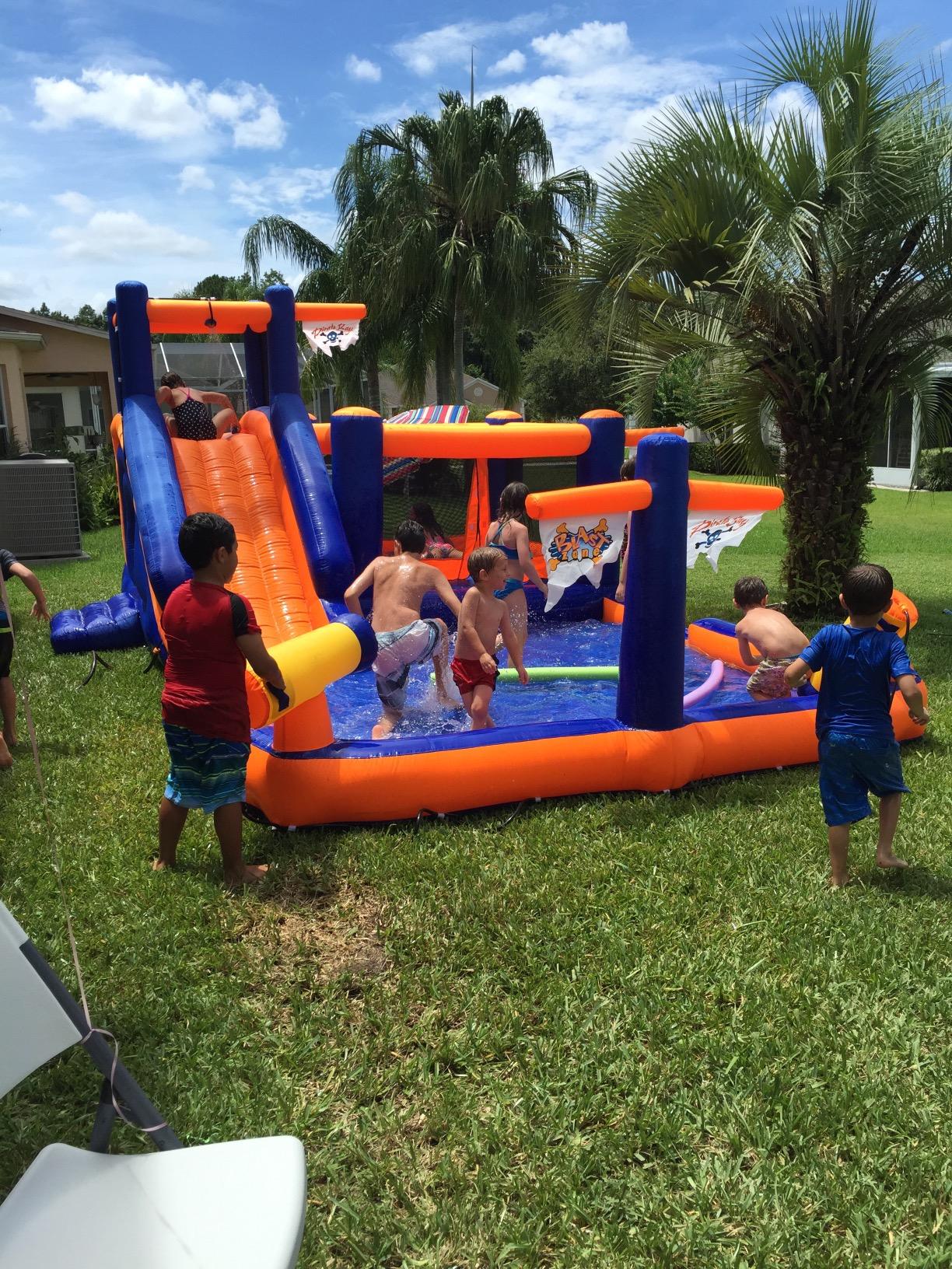 Inflatable Water Park.Large.Slide.Climbing Wall.Bounce