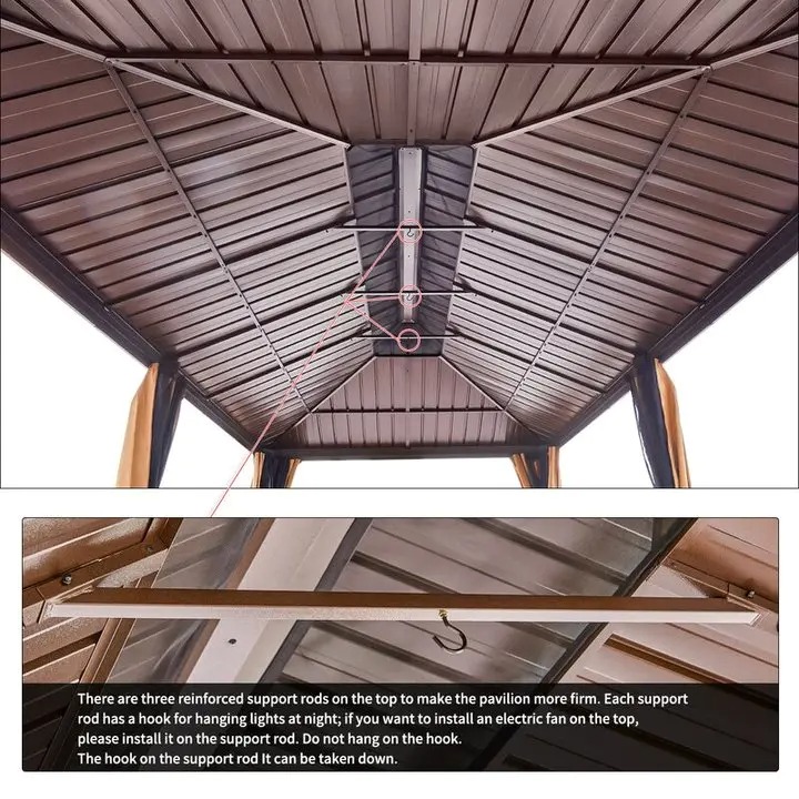 20 Ft. W x 12 Ft. D Galvanized Steel Patio Gazebo
