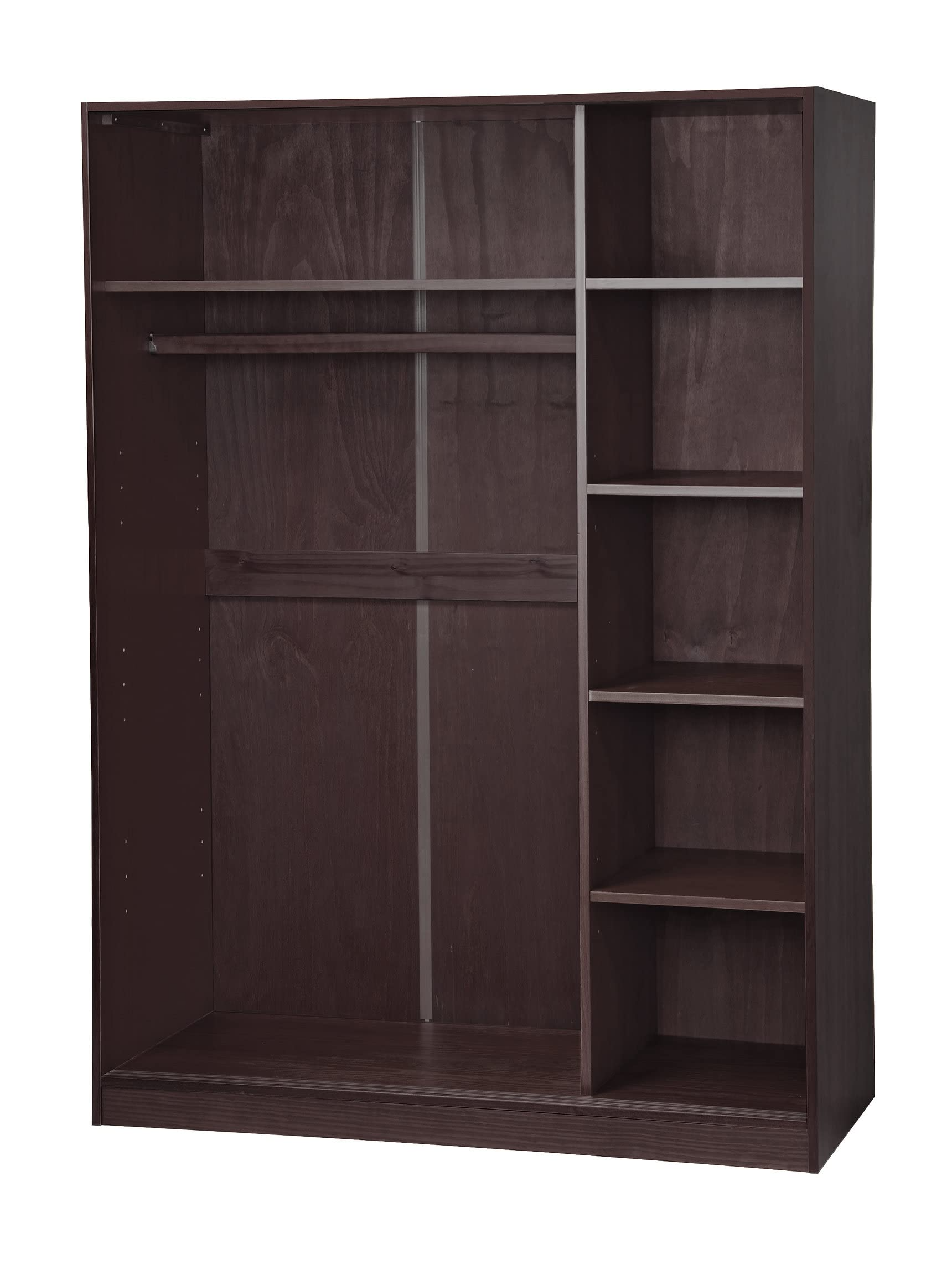 100% Solid Wood Wardrobe with 3 Sliding Louvered Doors