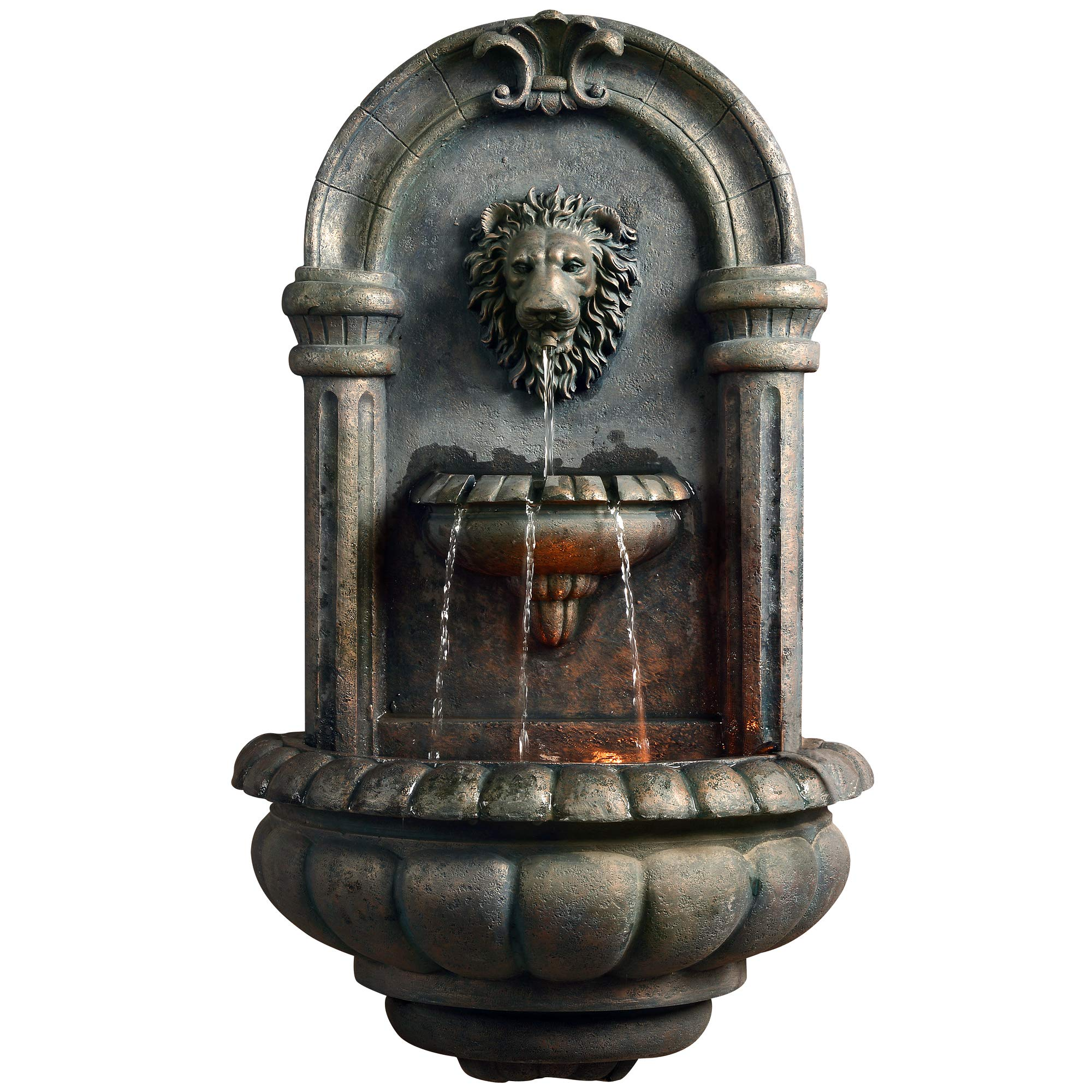 Royal Lion Head Light Weight Wall Waterfall Fountain with LED
