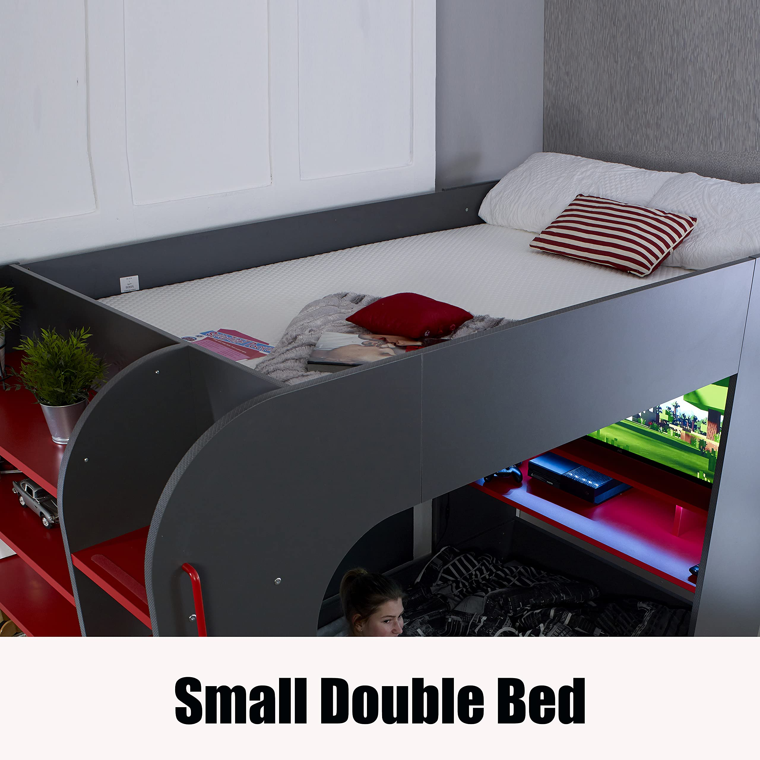 PodBed High Sleeper Gaming Bed with Sofa Bed