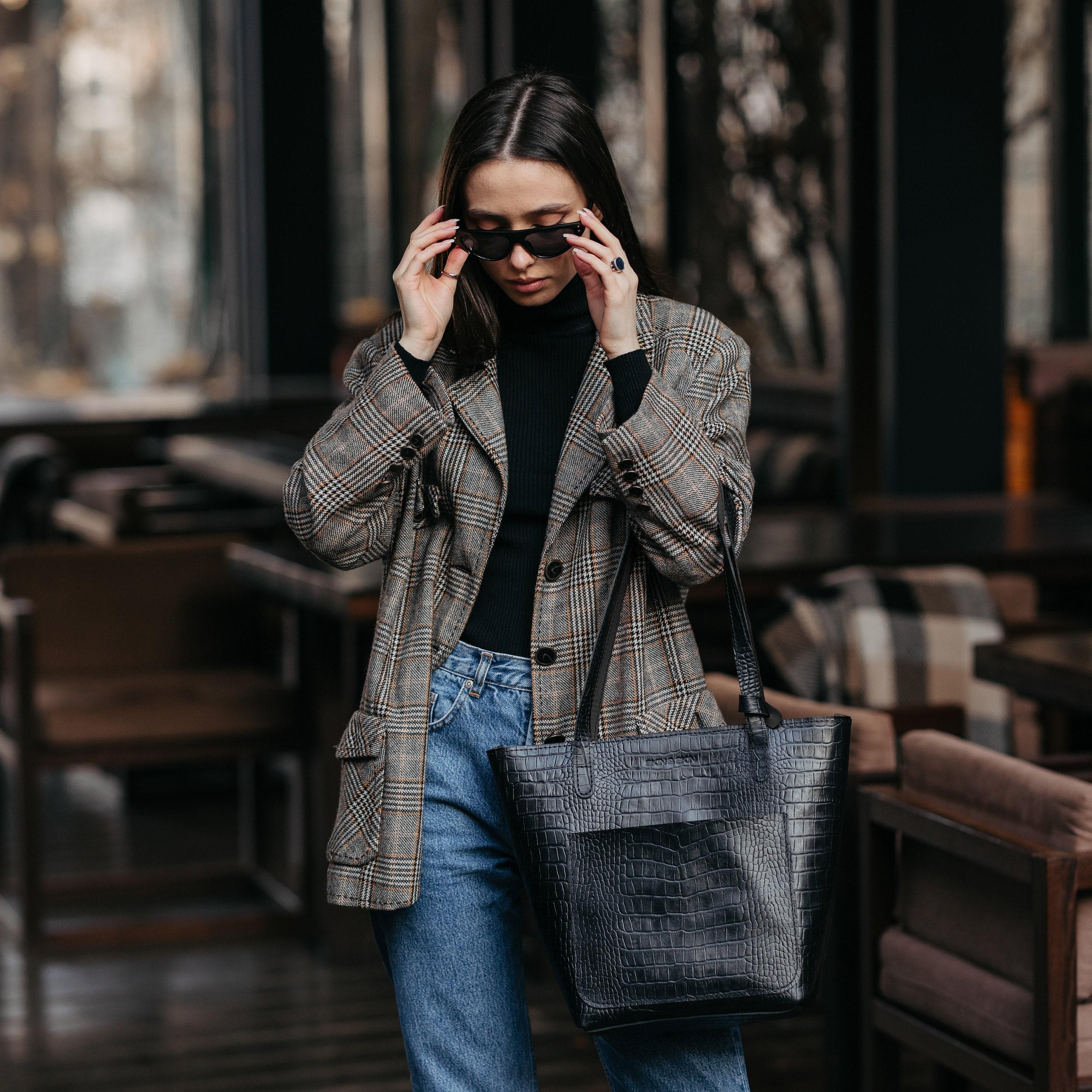 The Croc-Embossed Leather Tote Bag