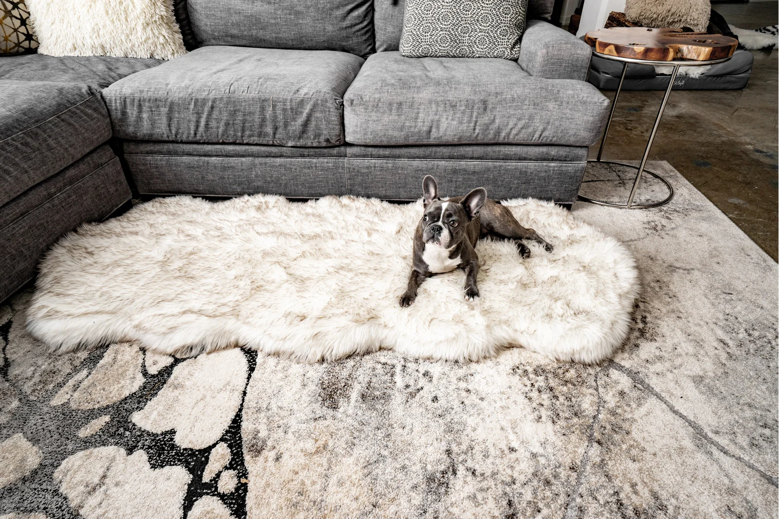 Pretor Puprug Runner Faux Fur Memory Foam Dog Curve Mat