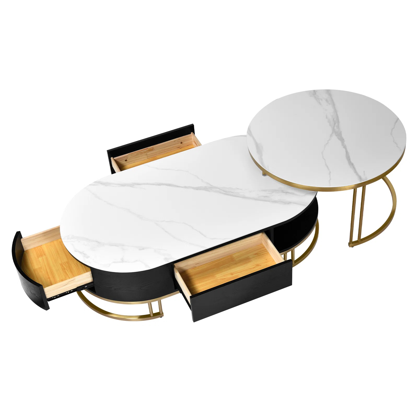 Dessa Sled/Frame 2 Nesting Coffee Tables with Storage
