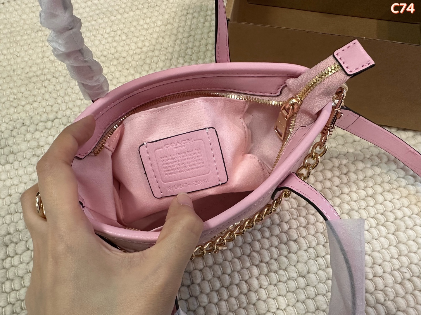 Coach Mini Tote Crossbody Bag with Chain Charms