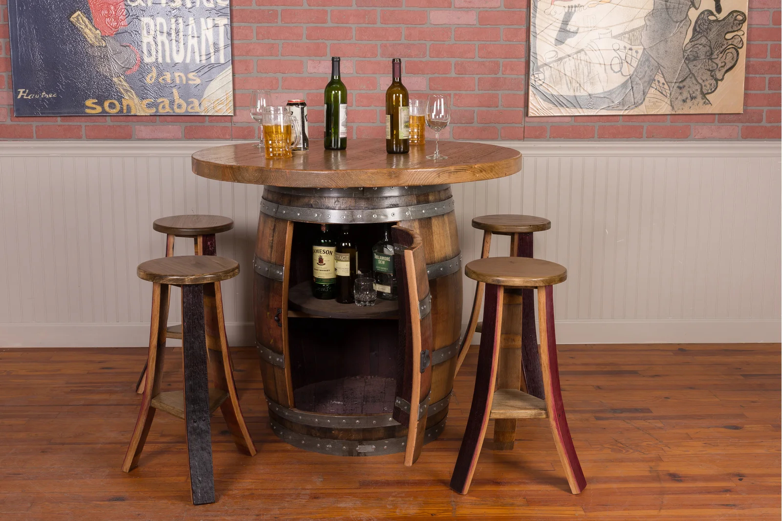 Uniontown 4 - Person Counter Height Solid Oak Dining Set