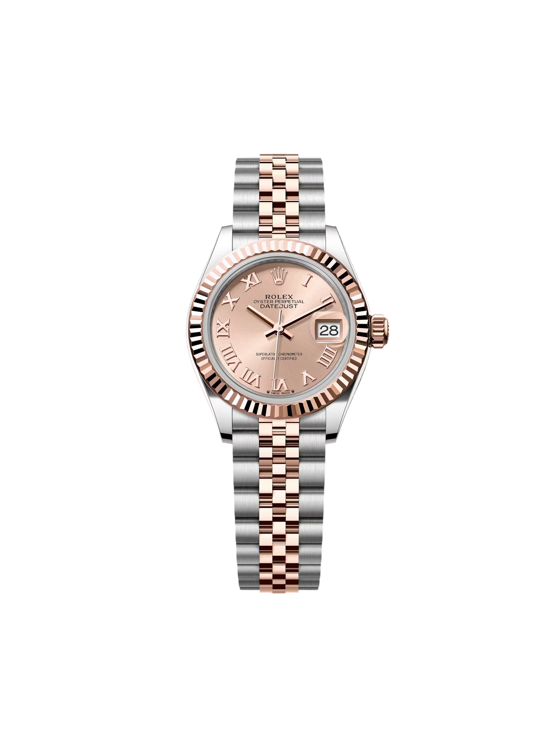 【Super Clone】RLX Lady-Datejust 28mm 279171 Pink Roman Oyster Stainless Steel and Rose Gold