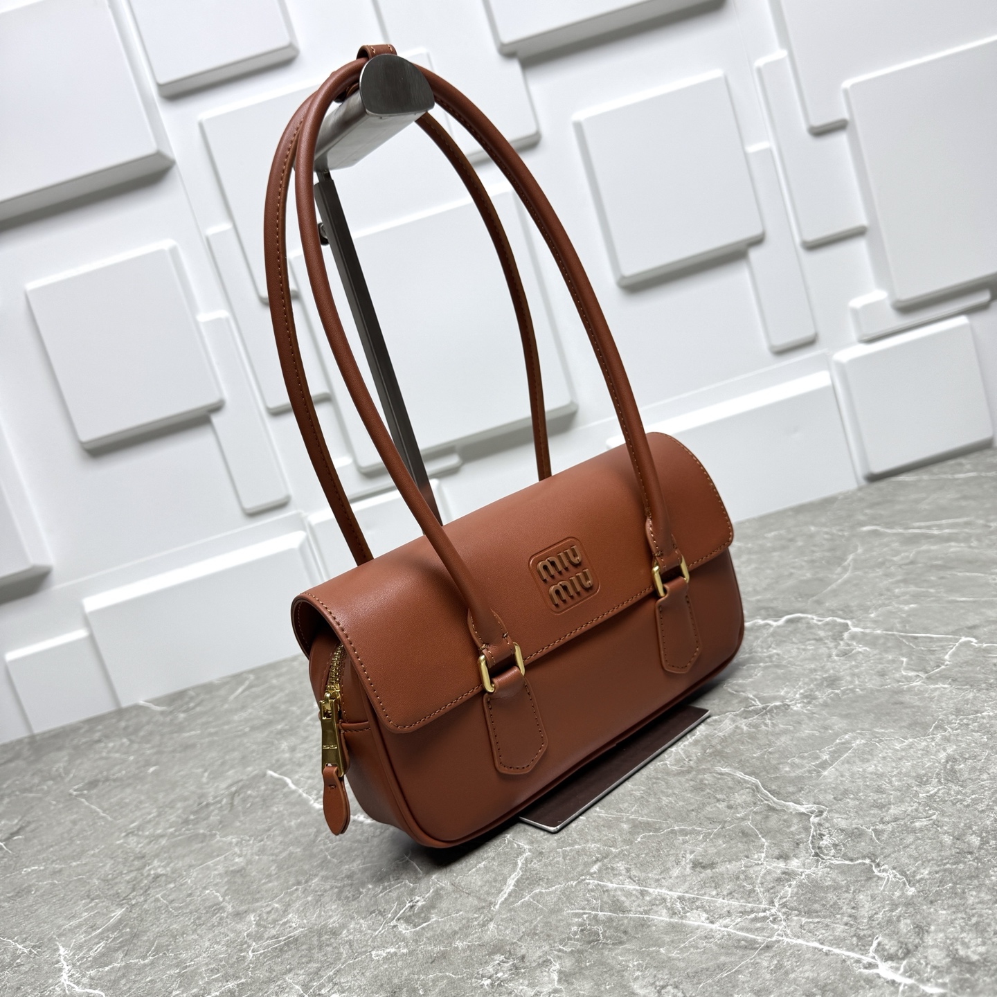 Miu Miu Leather Rectangular Flap Shoulder Bag