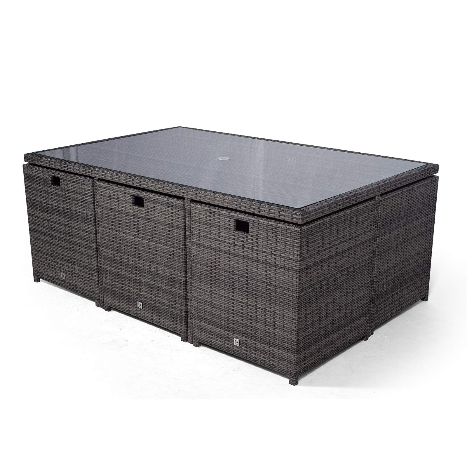 Cube Rattan Garden Furniture Set Chairs Sofa Stool Table Patio