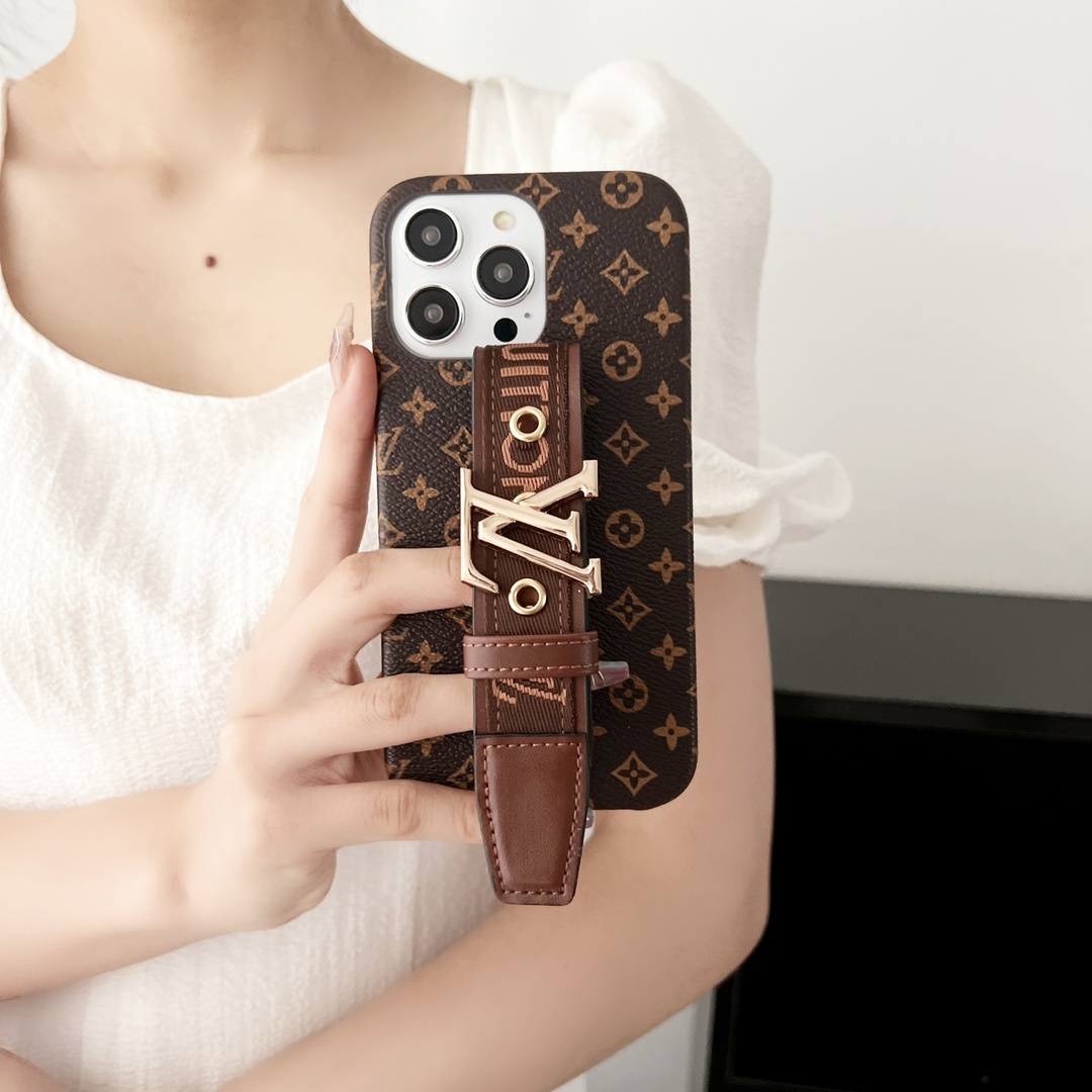 Louis Vuitton Classic Monogram Wrist Strap Luxury Phone Case