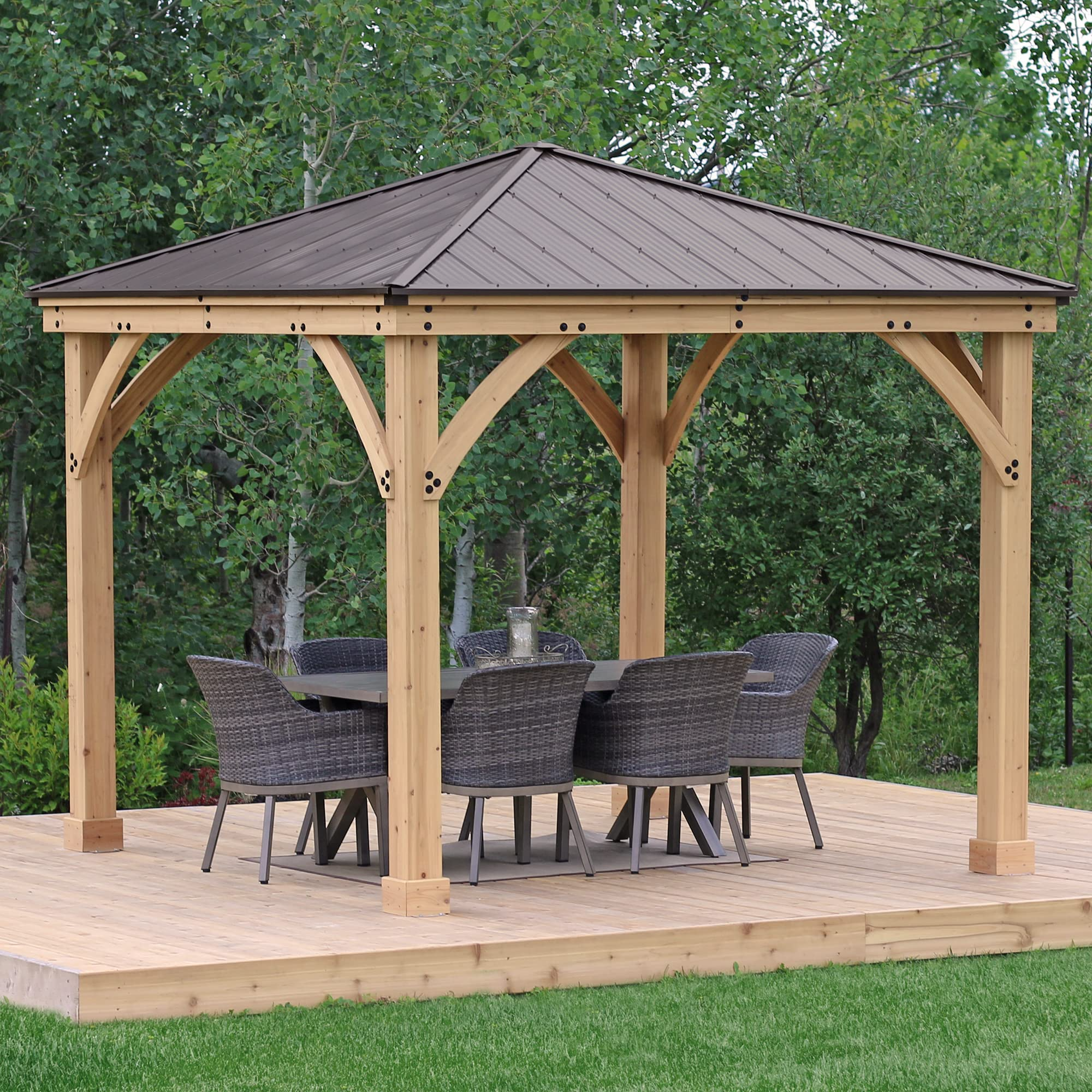 Meridian 10x10 Solid Wood Patio Gazebo
