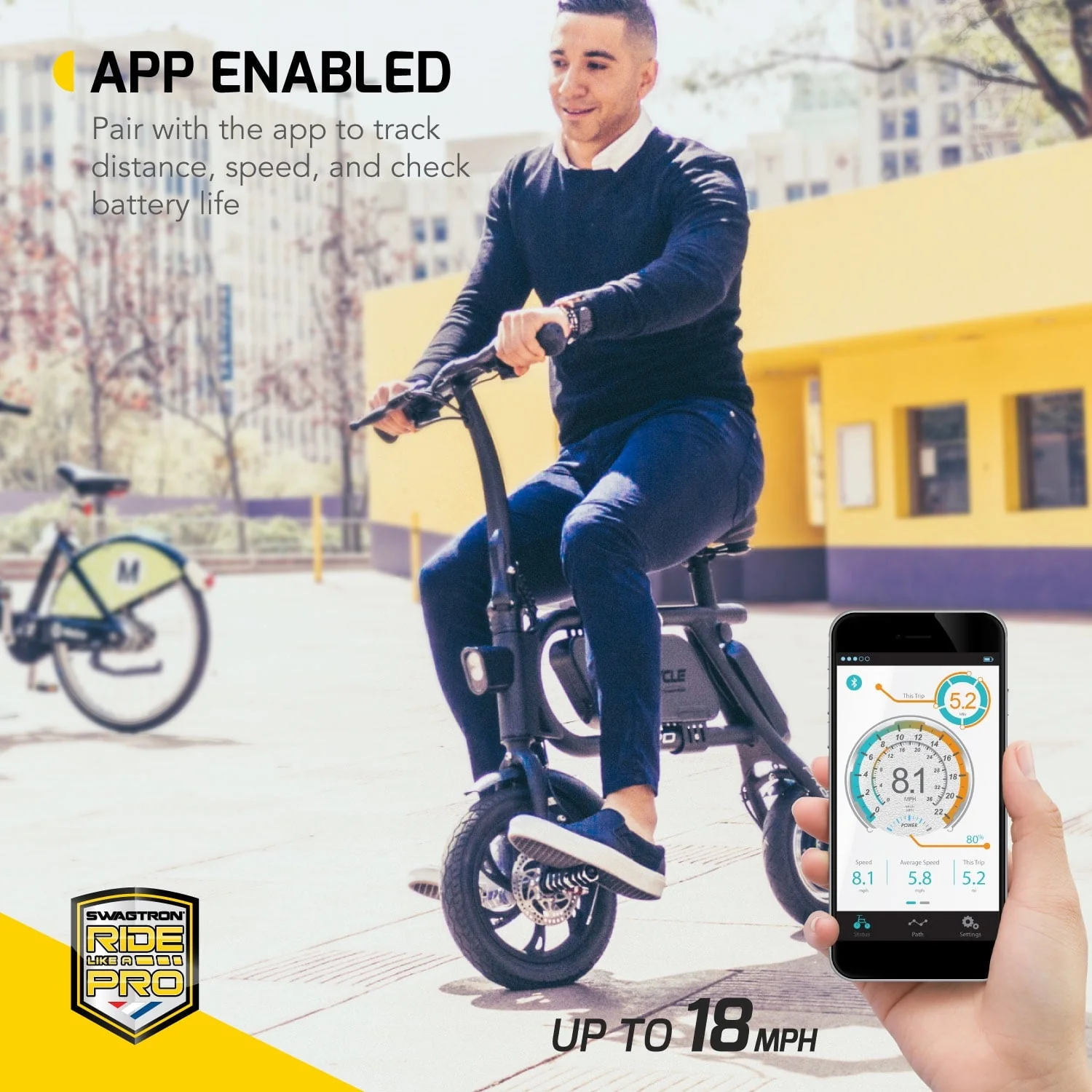 Swagtron Swagcycle Pro Pedal-Free Electric Scooter