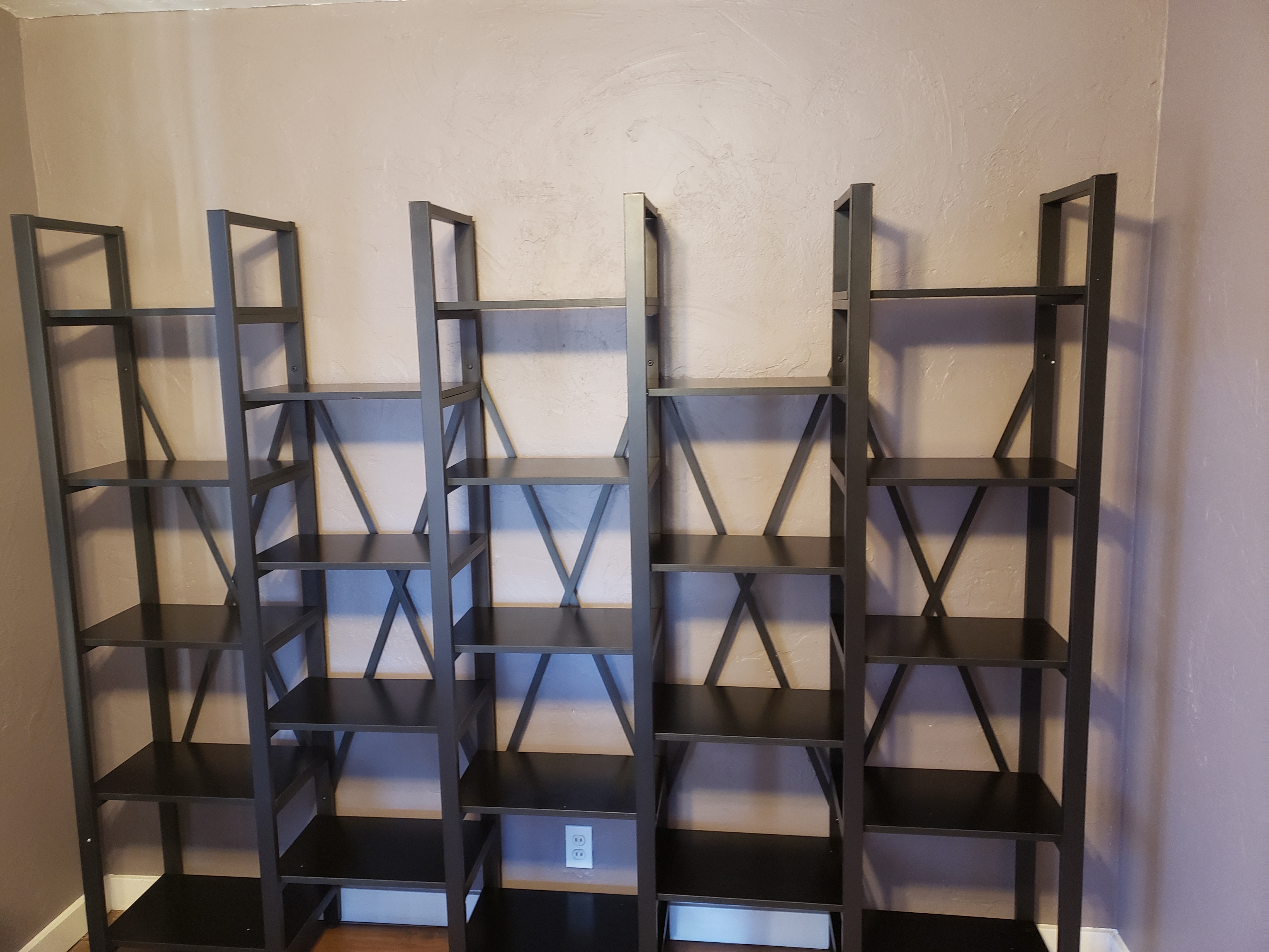 Rustic Super Wide 86 Inch 5 Tier Bookcase with 23 Shelves