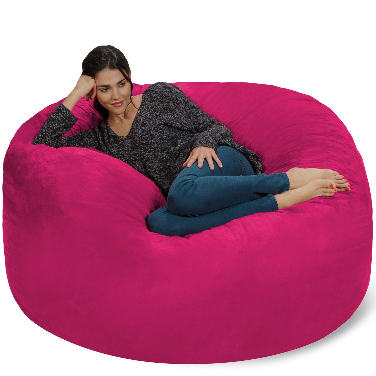 Giant 5' Memory Foam Furniture Bean Bag - Big Sofa with Soft