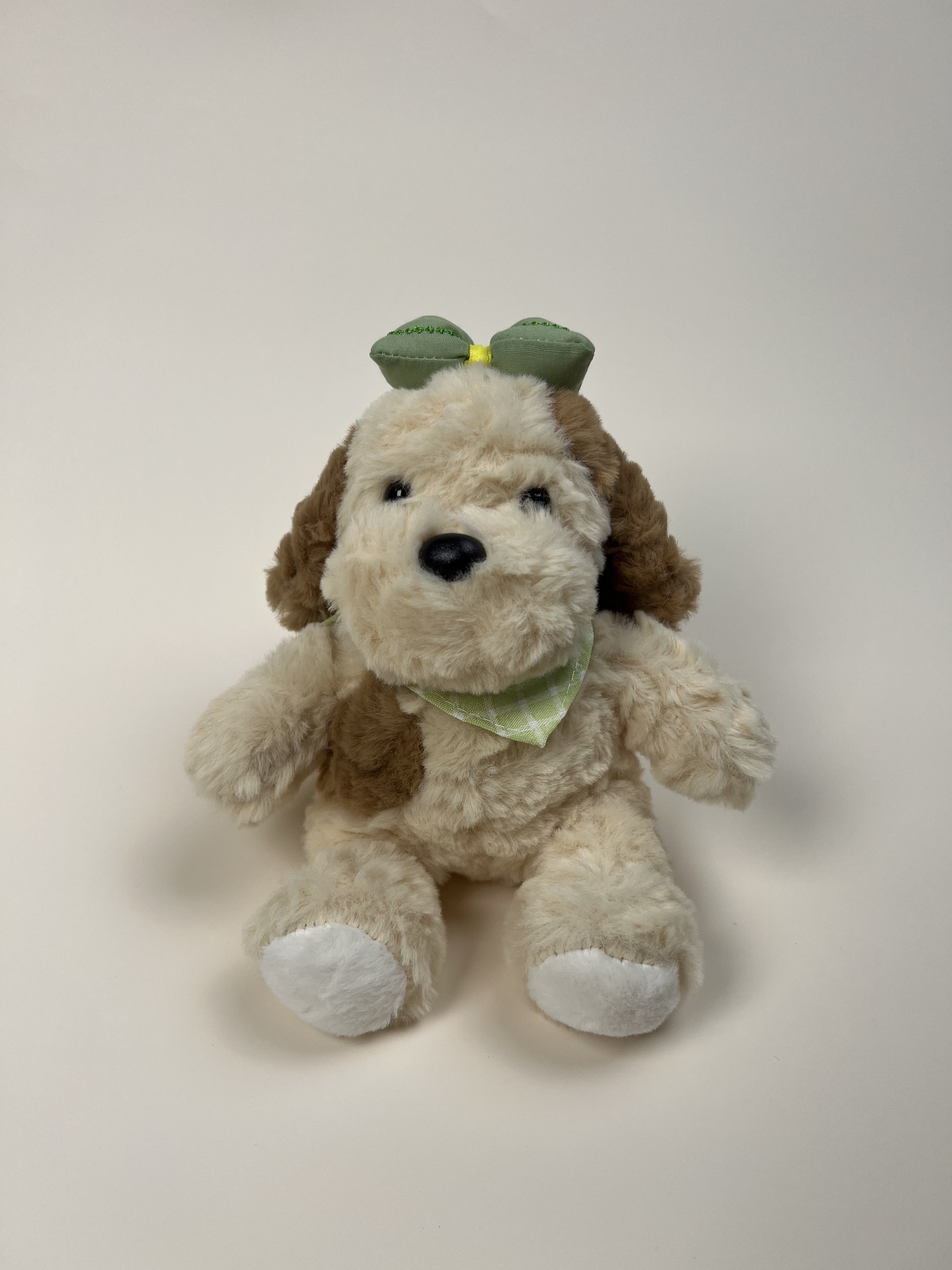 Green Bow Rural Puppy Plush Toy