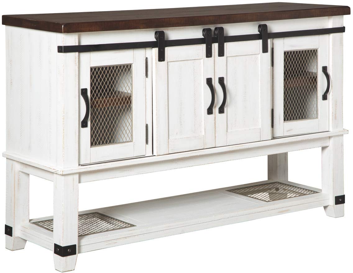 Valebeck Farmhouse Dining-Room Server or Buffet, White & Brown