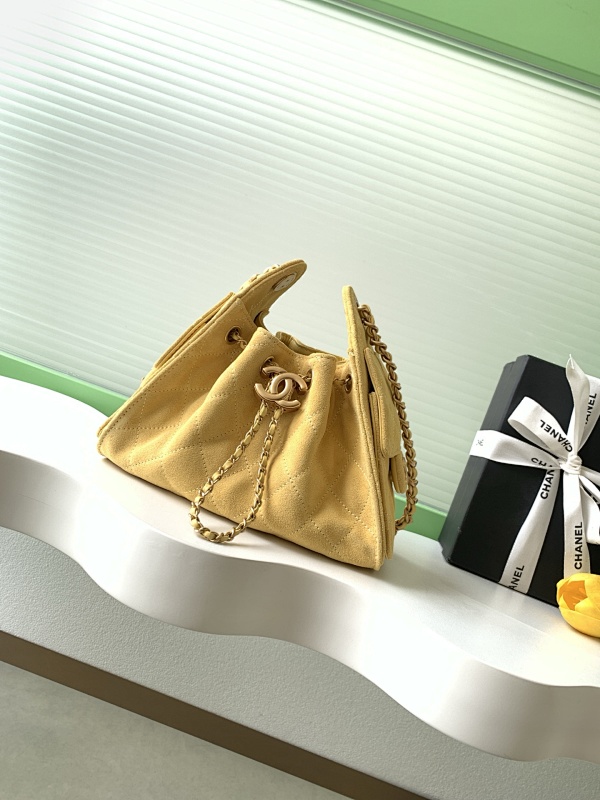 Chanel Suede Hobo Bag Gold