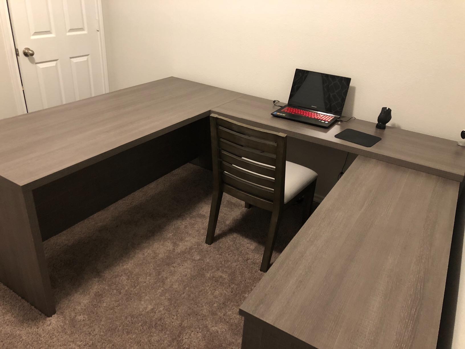 Bestar Pro-Linea U-Desk, Bark Grey