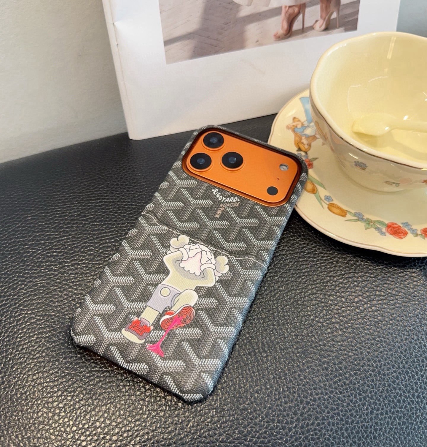 Goyard X KAWS Skeleton Collage Monogram Card Holder Luxury Phone Case