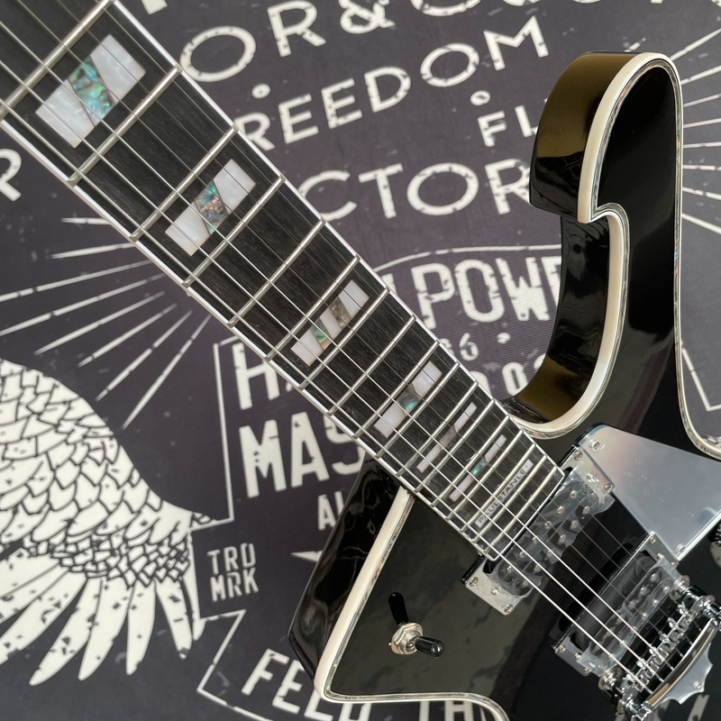 BLACK Iceman Electric Guitar 6String HH Chrome Bridge Free Shipping