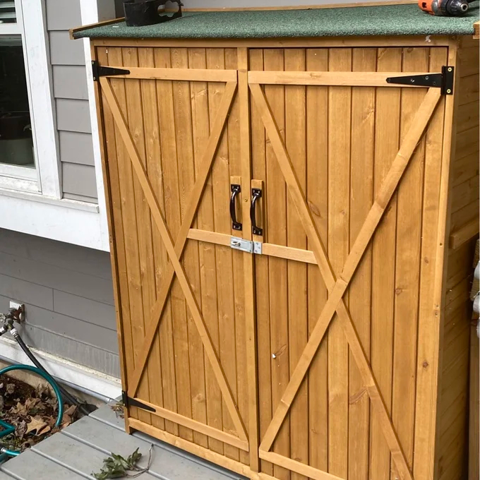 4.5x1.5 ft Solid Wood Lean-To Tool Shed