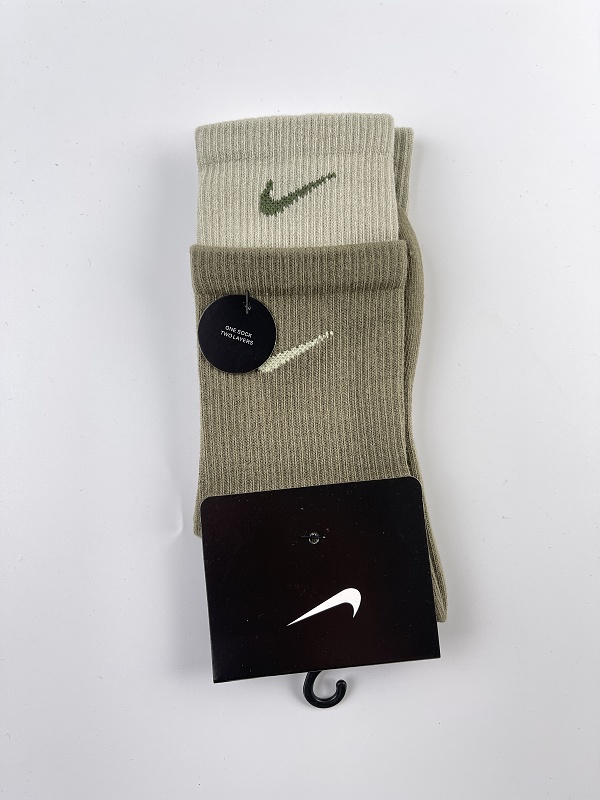 Nike Double-Layer Crew Socks Green Colorblock