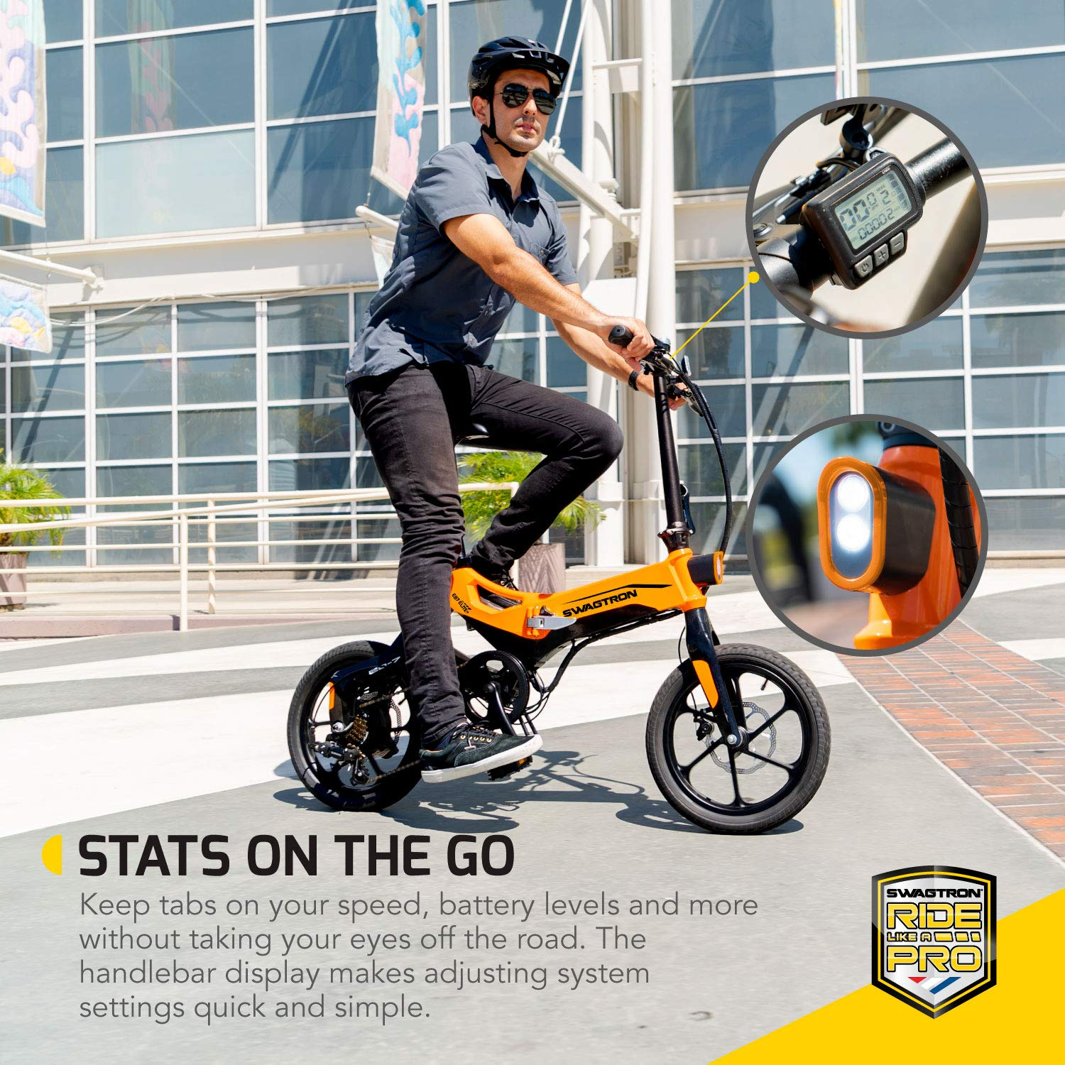 Swagcycle EB-7 Elite Plus Folding Electric Bike with Removable