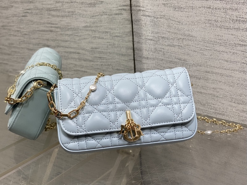 Dior Caro Shoulder Bag Ice Blue