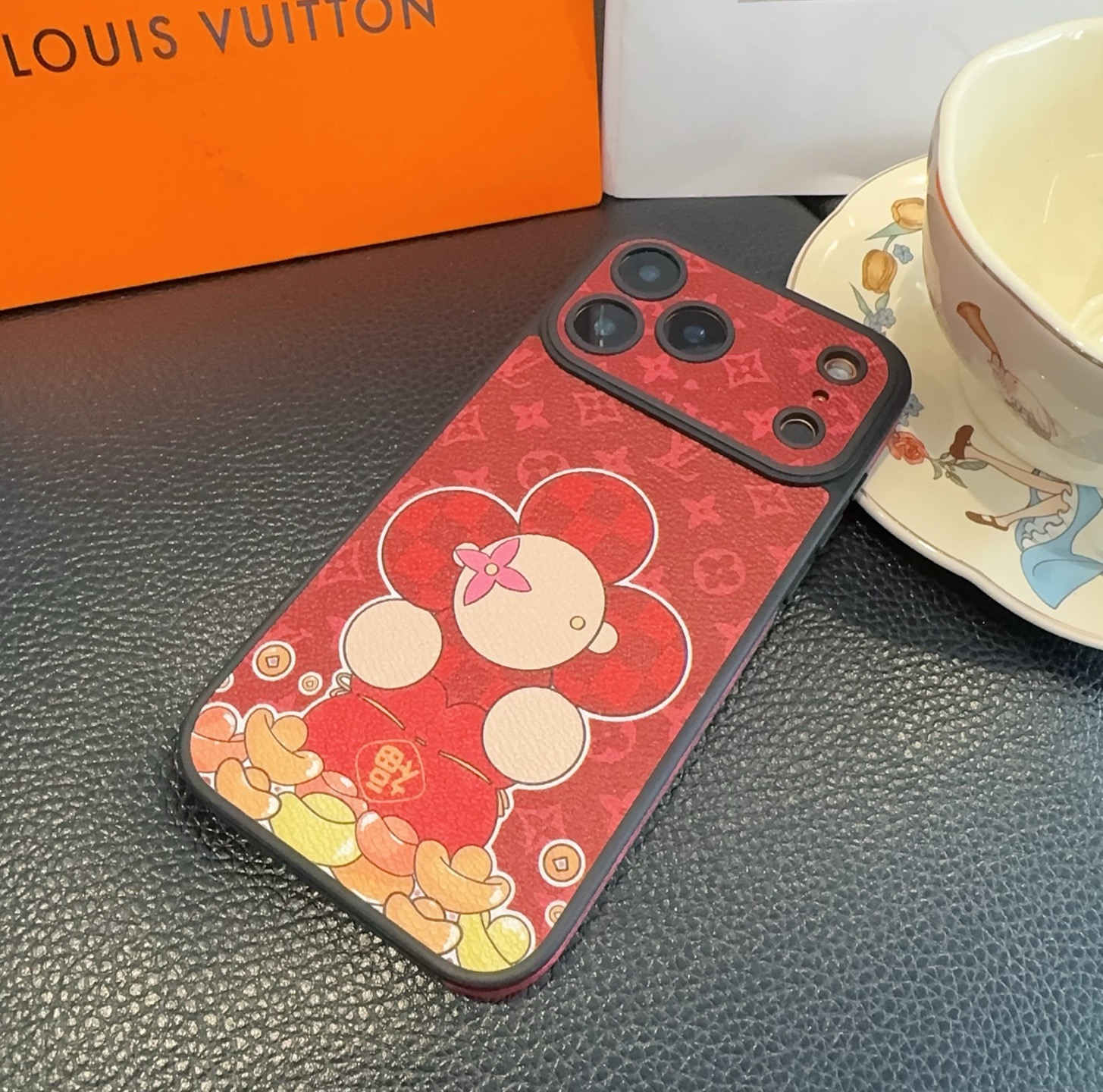 Louis Vuitton Vivienne Lucky Fortune Monogram Leather Luxury Shockproof Phone Case