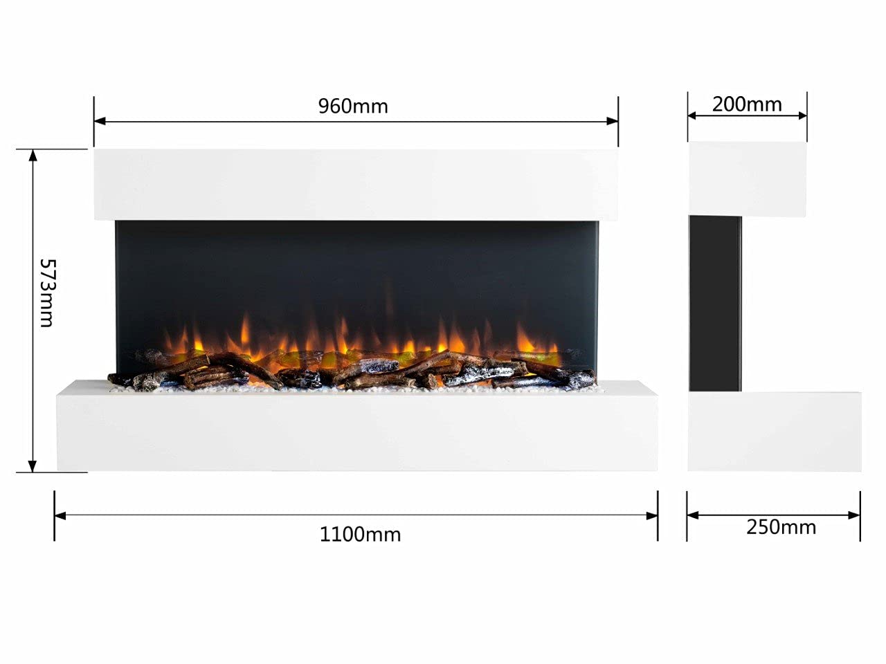 Endeavour Fires Runswick Wall Mounted Electric Fireplace with