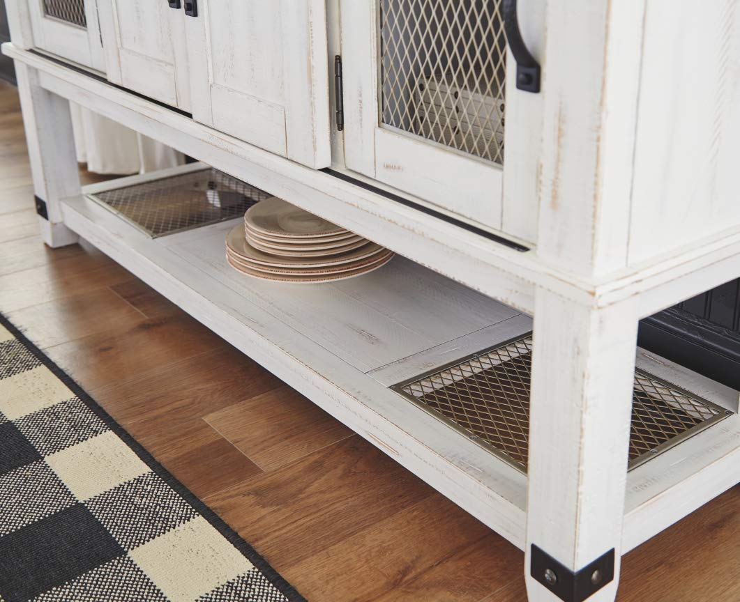 Valebeck Farmhouse Dining-Room Server or Buffet, White & Brown