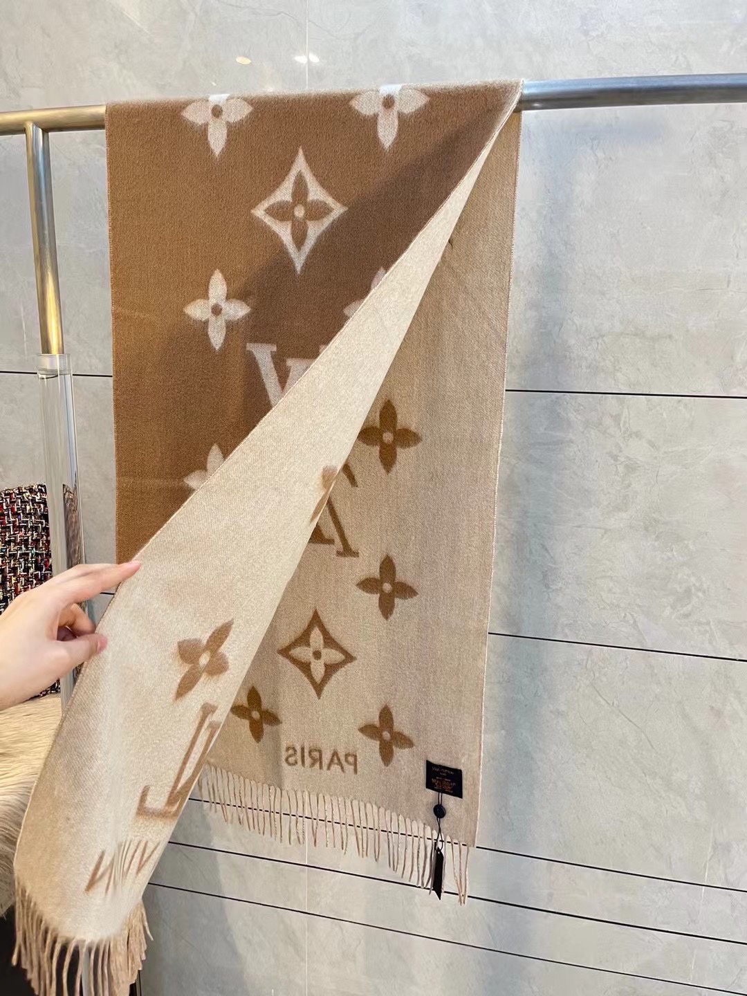 Louis Vuitton LV cashmere shawl scarf