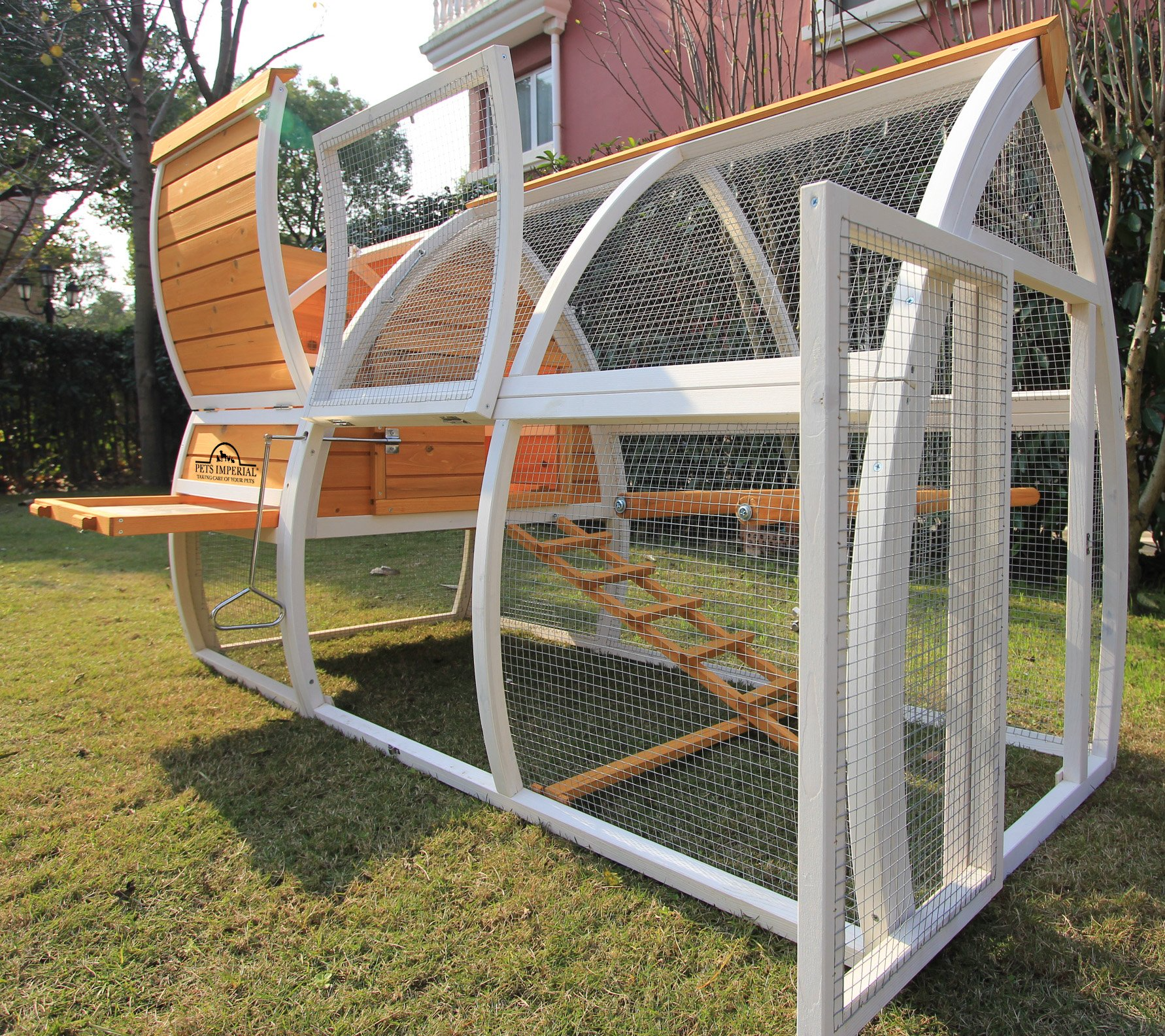 Chicken Coop Chickn House with Sliding Tray & Opening Roof