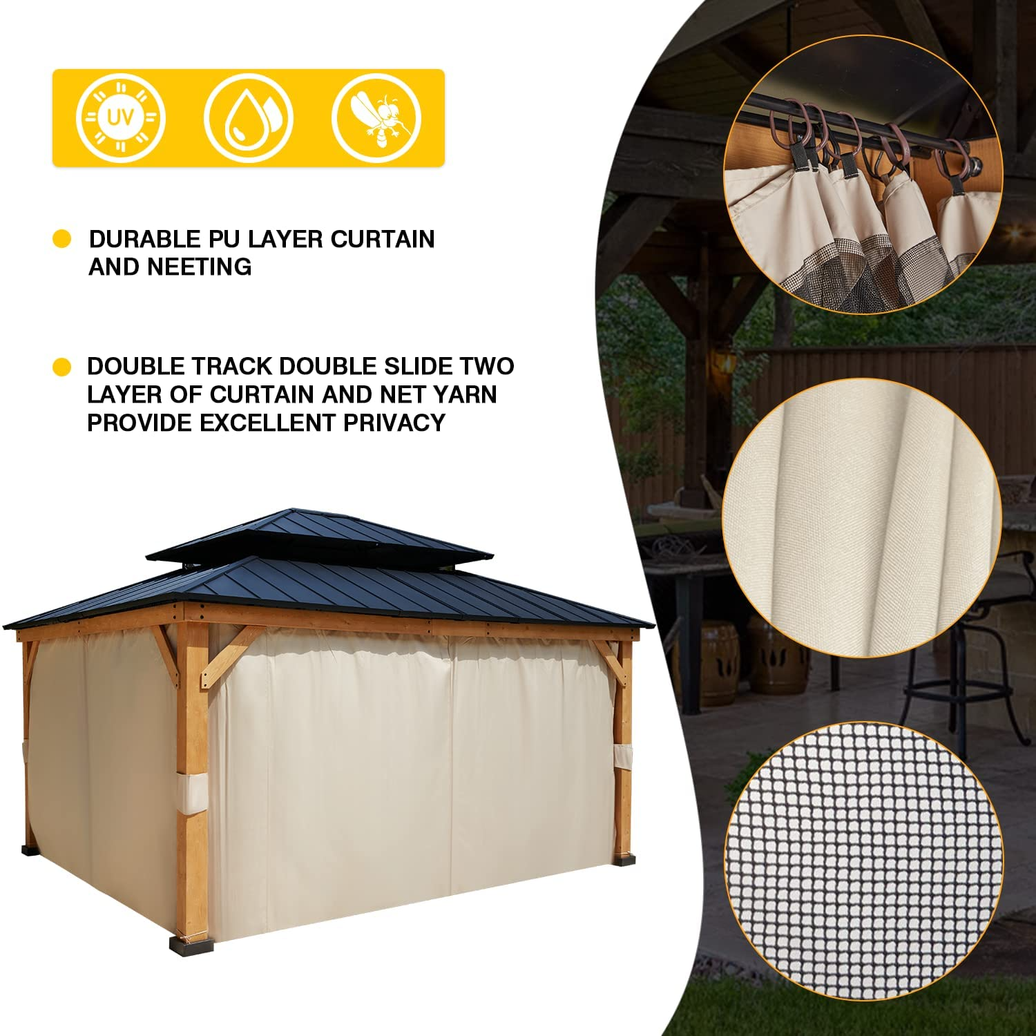 13'x15' Cedar Wood Gazebo