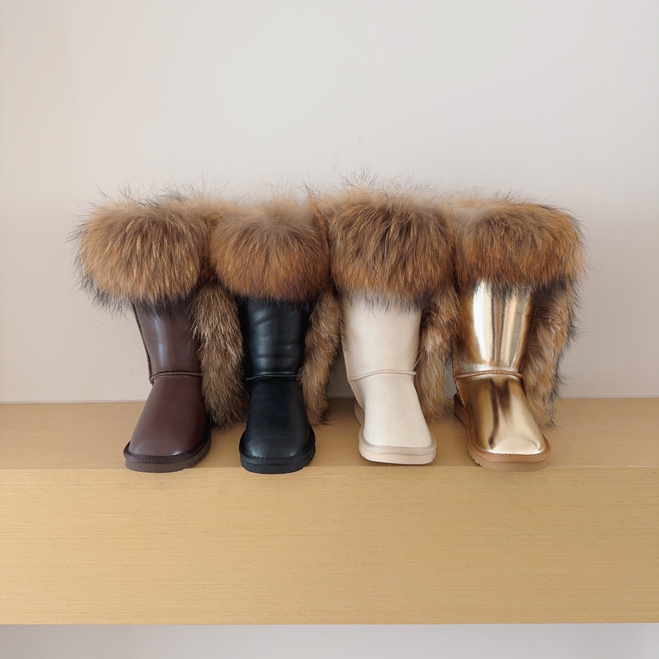 5815 Genuine Fur Trim Tall Boots