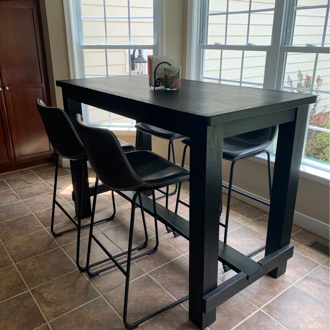 Bamey 6 - Person Bar Height Solid Wood Dining Set