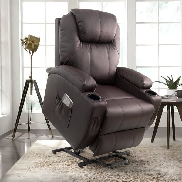 Faux Leather Power Reclining Heated Massage Chair